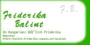 friderika balint business card